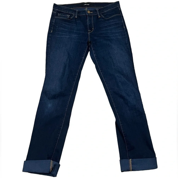 J Brand Dark Wash Low Rise Straight Leg Jeans Womens 28 30x31 Night Our Party - Picture 1 of 11